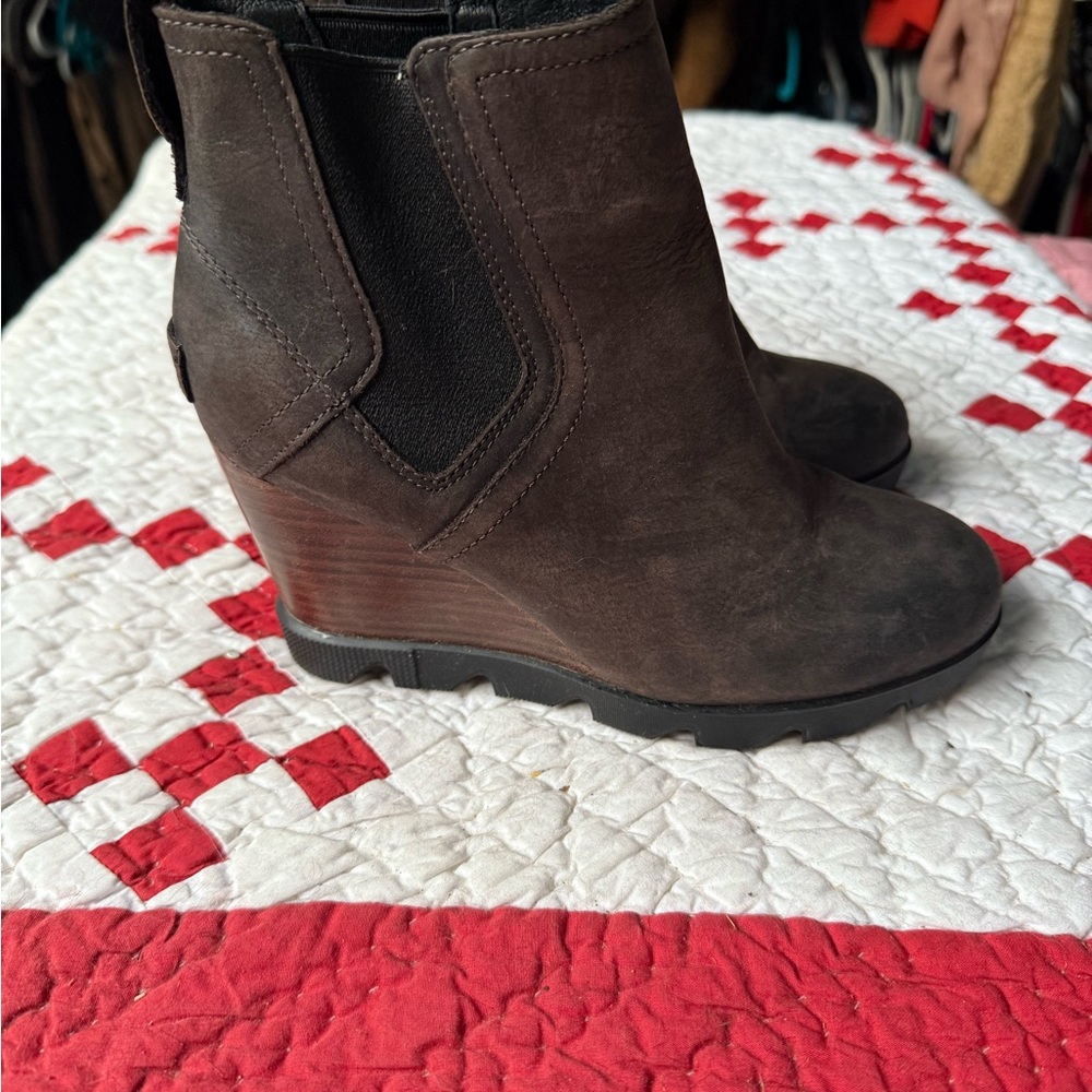 Women's Brown Wedge Ankle Boots by Sorel
